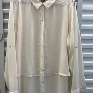 Lane Bryant sheer off-white top